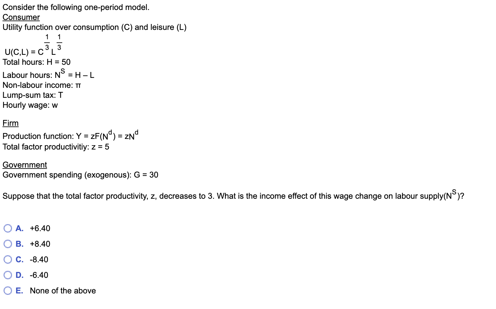 Suppose The Following Model Of Government Efficien Chegg Com