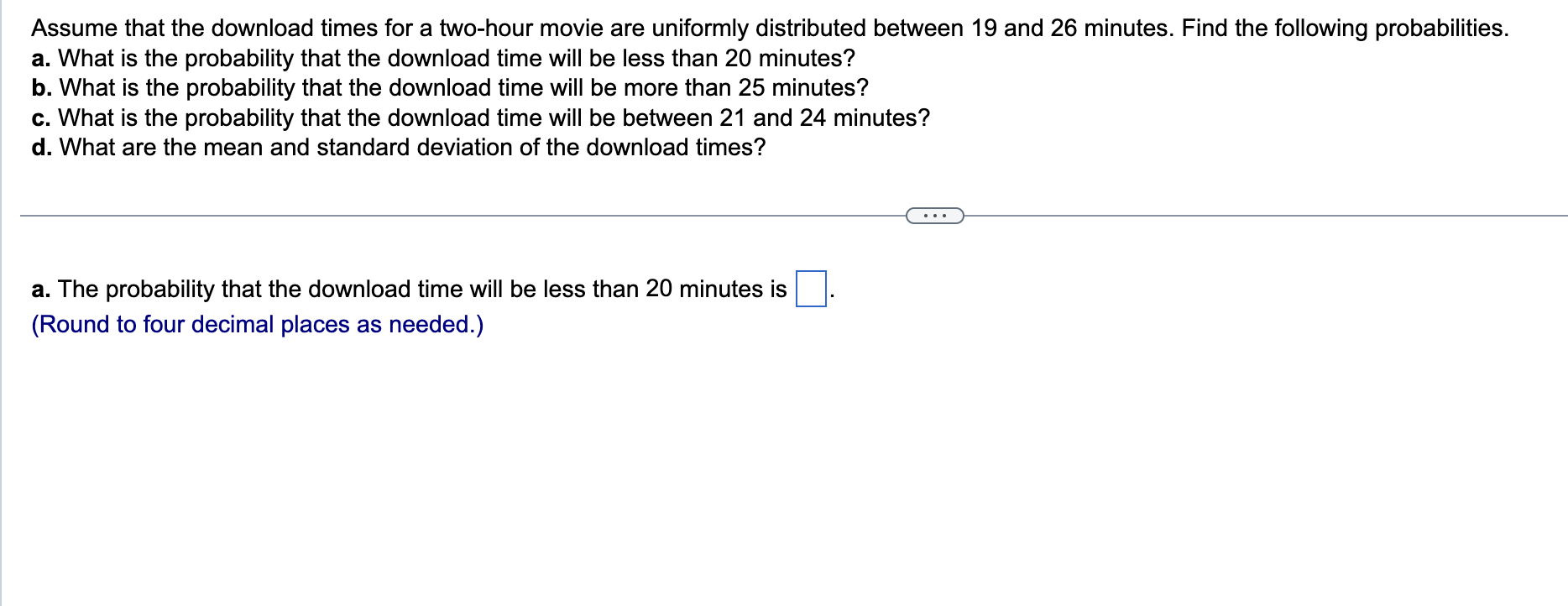Solved Assume that the download times for a twohour movie