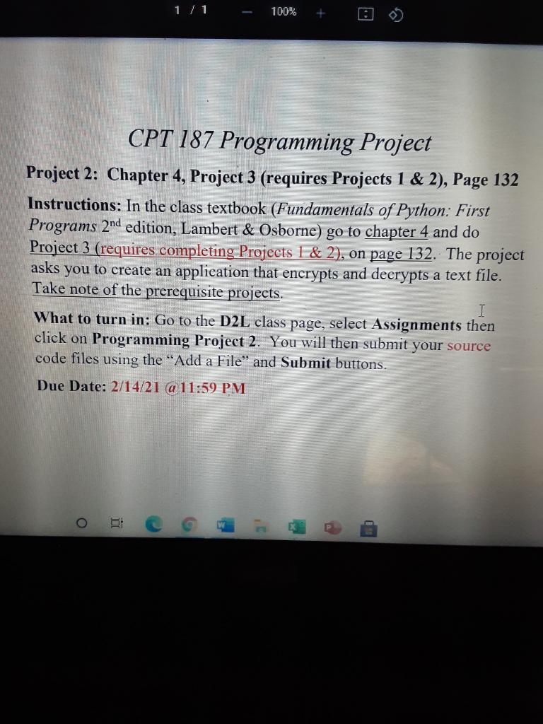 11 100% CPT 187 Programming Project Project 2: | Chegg.com