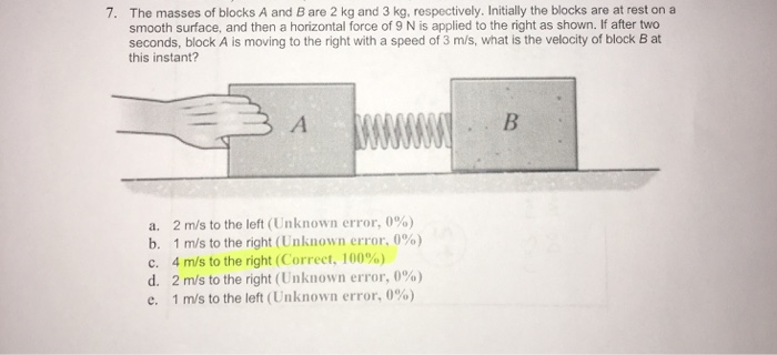 Solved The masses of blocks A and B are 2 kg and 3 kg, | Chegg.com