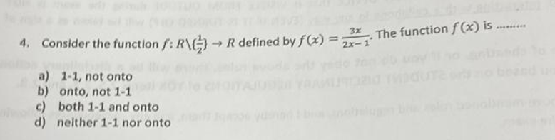 Solved 4. Consider the function f:R\(21}→R defined by | Chegg.com