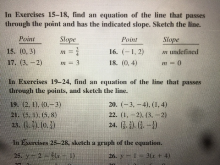 Solved In Exercises 15-18, find an equation of the line that | Chegg.com
