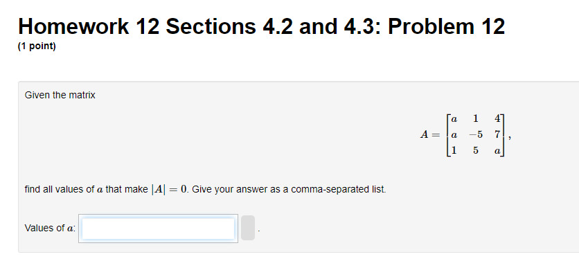 Solved Homework 12 Sections 4.2 and 4.3: Problem 12 (1 | Chegg.com