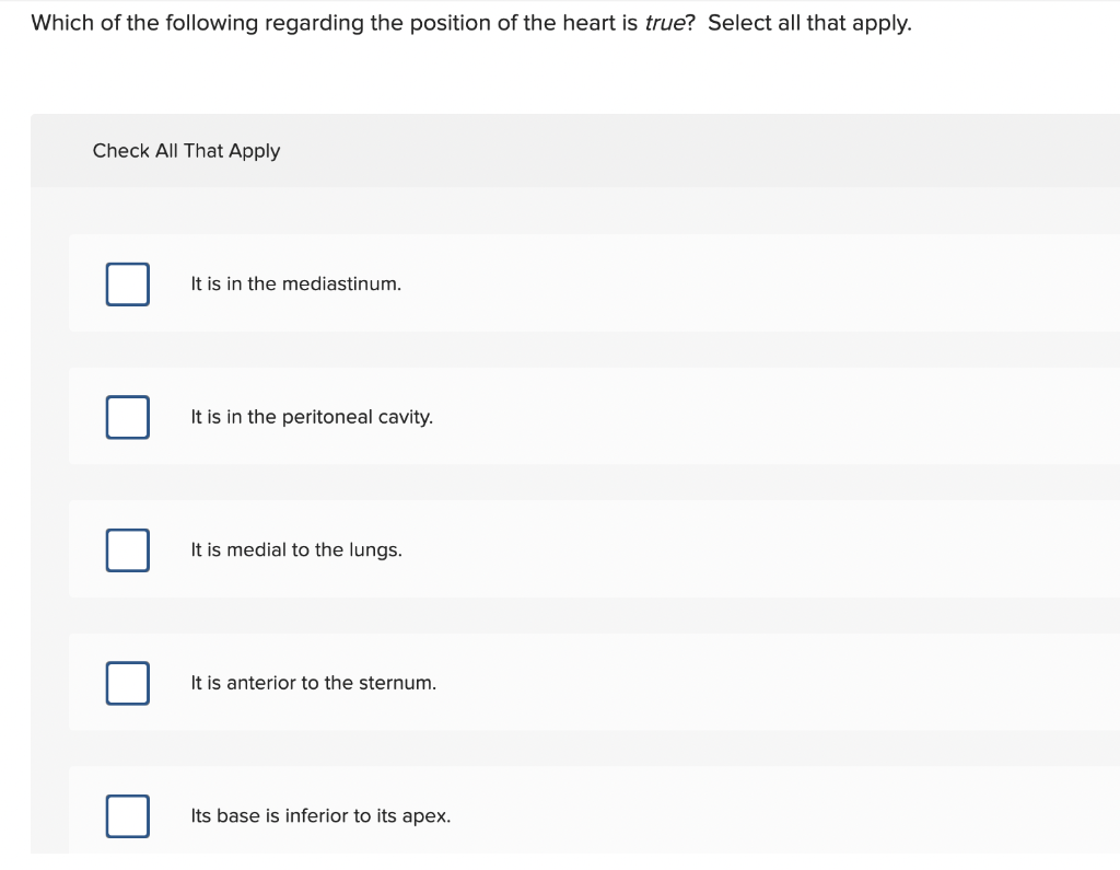 Solved Which of the following regarding the position of the