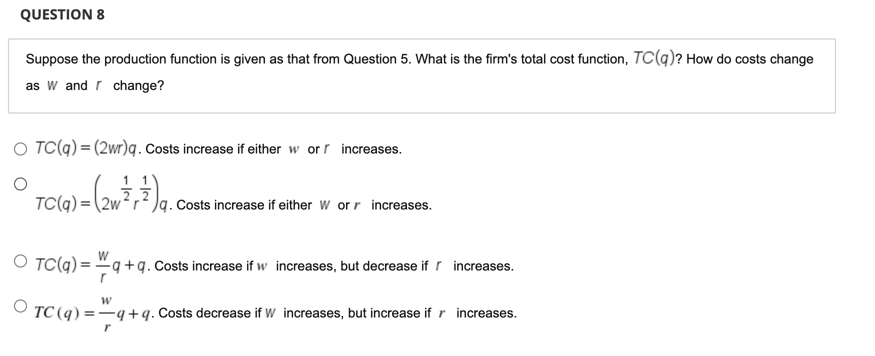 Solved 1 1 Suppose that a firm's production function is | Chegg.com