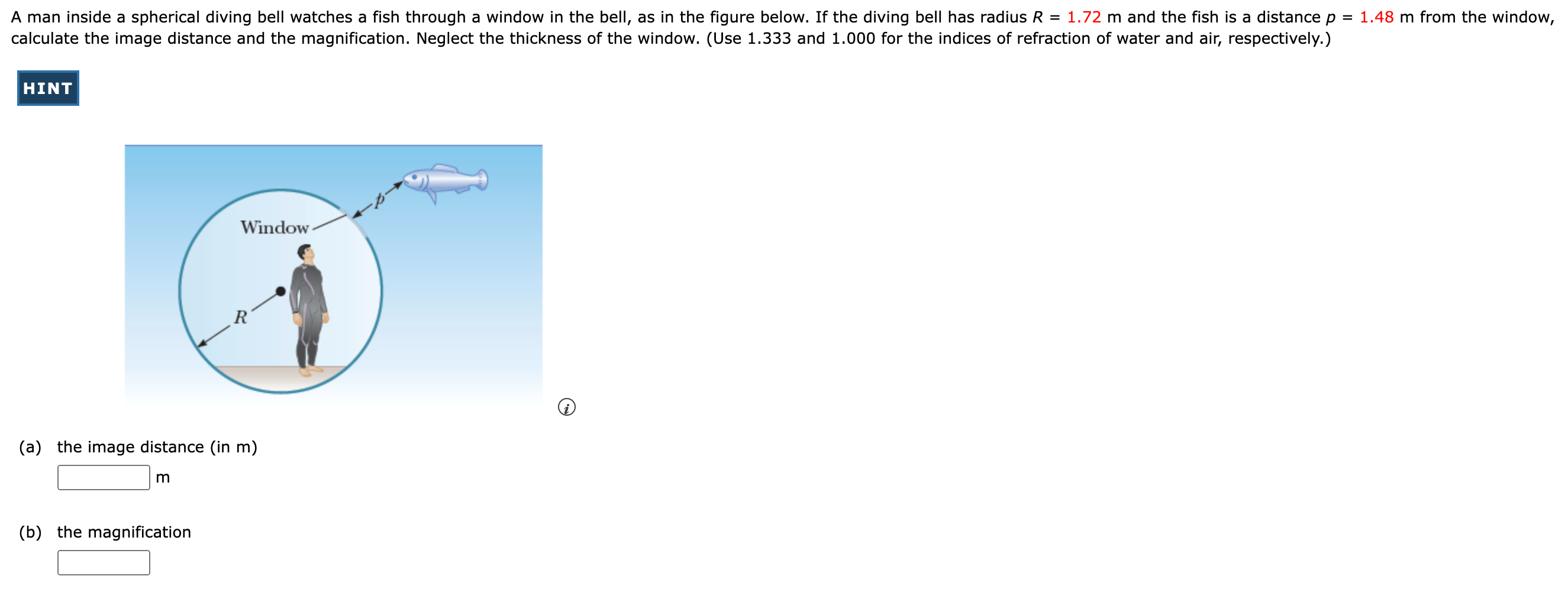 Solved calculate the image distance and the magnification. | Chegg.com