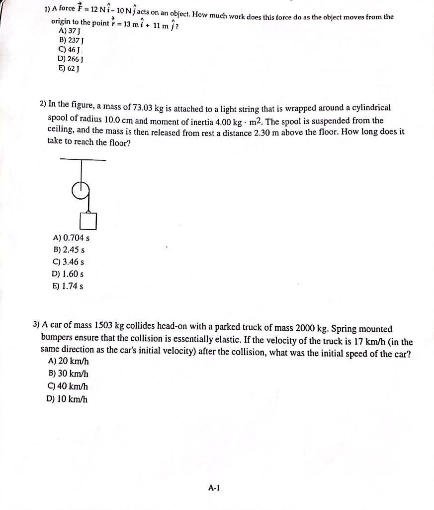 Solved Physics Problems: If you answer all questions | Chegg.com