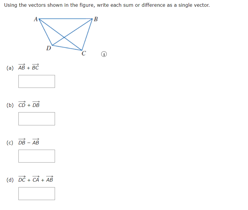 Solved Using The Vectors Shown In The Figure, Write Each Sum | Chegg.com