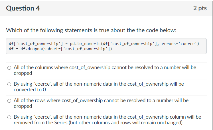 Solved Which of the following statements is true about the | Chegg.com
