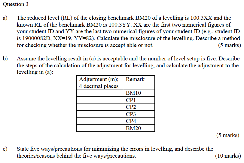 Solved [Engineering Surveying] Please finish the Engineering | Chegg.com