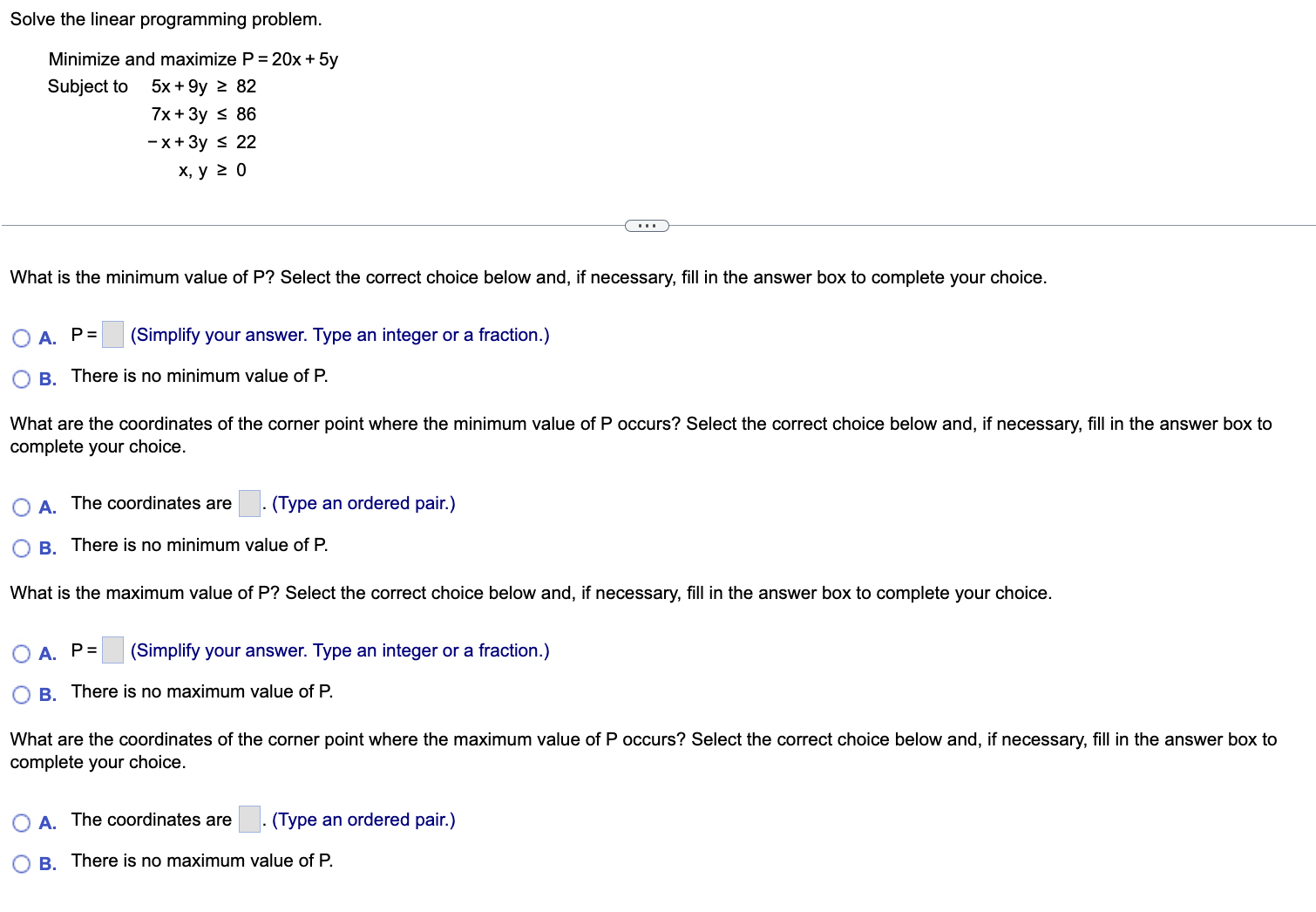 Solved Solve The Linear Programming Problem. Minimize And | Chegg.com