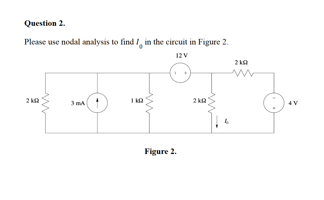 Solved Please Use Nodal Analysis To Find I0 In The Circuit