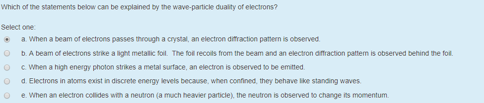 Solved Which of the statements below can be explained by the | Chegg.com