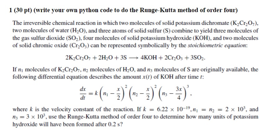 Solved 1 (30 Pt) (write Your Own Python Code To Do The 