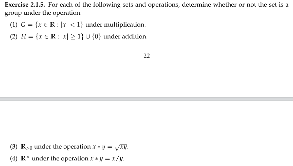 Solved Exercise 2.1.5. For each of the following sets and | Chegg.com