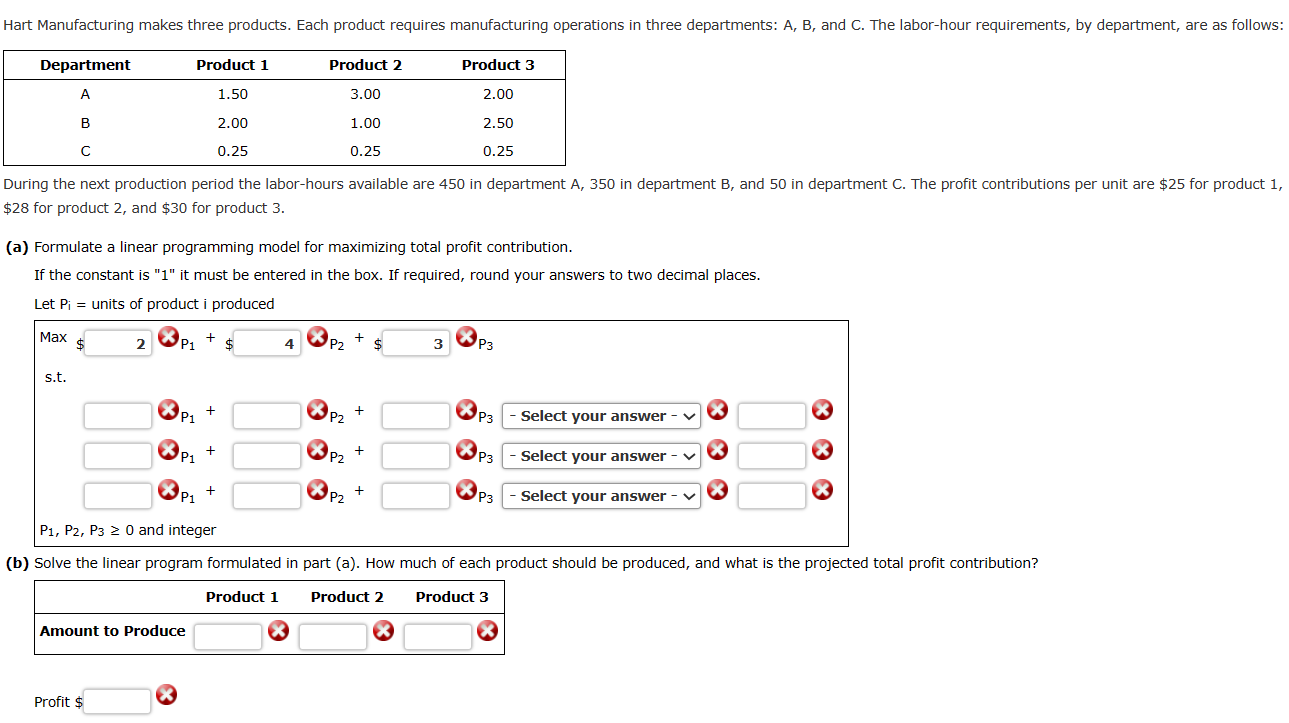 Solved Hart Manufacturing Makes Three Products. Each Product | Chegg.com