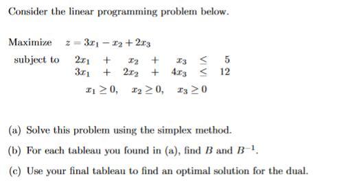 Solved Consider the linear programming problem below. | Chegg.com