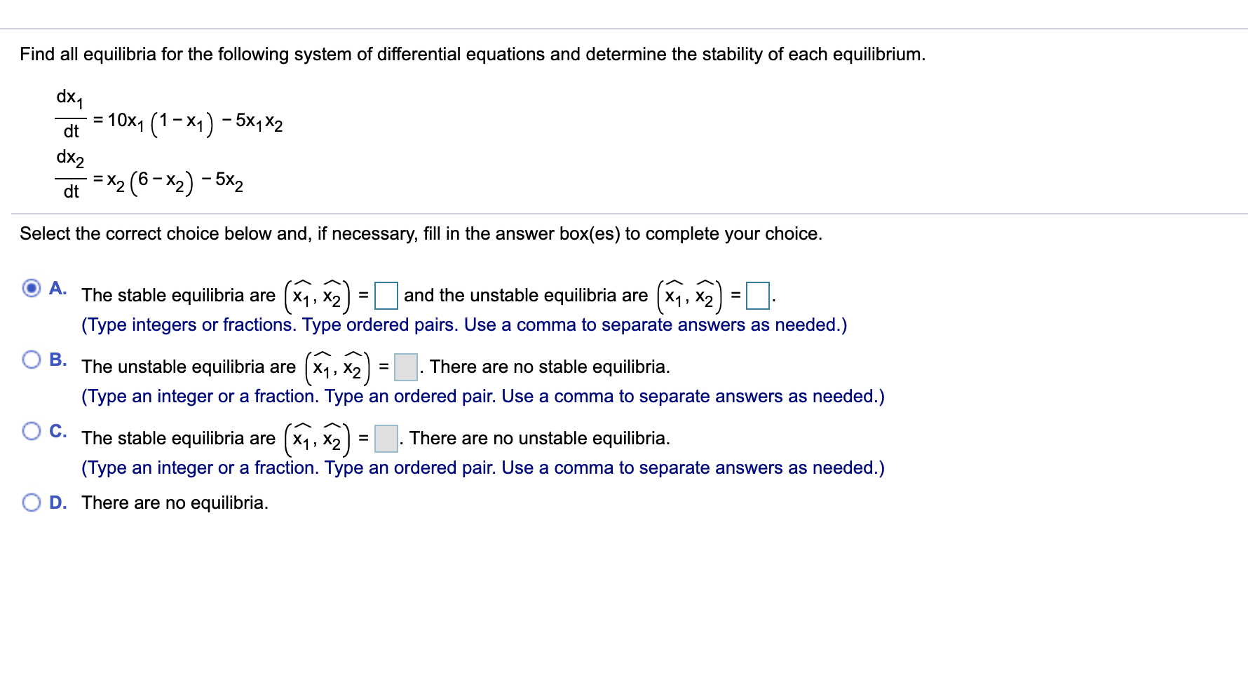 Solved Find All Equilibria For The Following System Of Chegg Solved Find All Equilibria For The Following System Of Chegg
