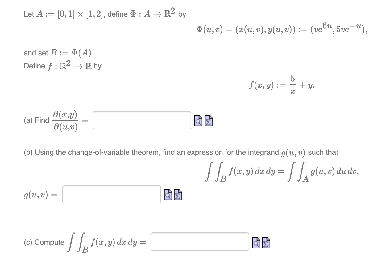 Let A 0 1 X 1 2 Define Y A R2 By U V Chegg Com