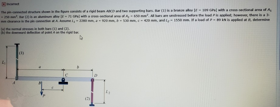 Solved: Incorrect The Pin-connected Structure Shown In Th