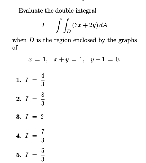 Solved Evaluate The Double Integral I ∬d 3x 2y Da When D Is