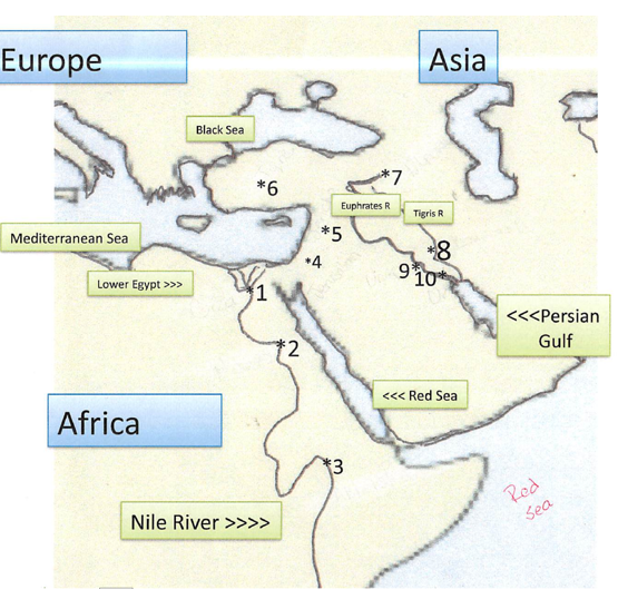 Solved Identify Each Of The Numbered Locations: 