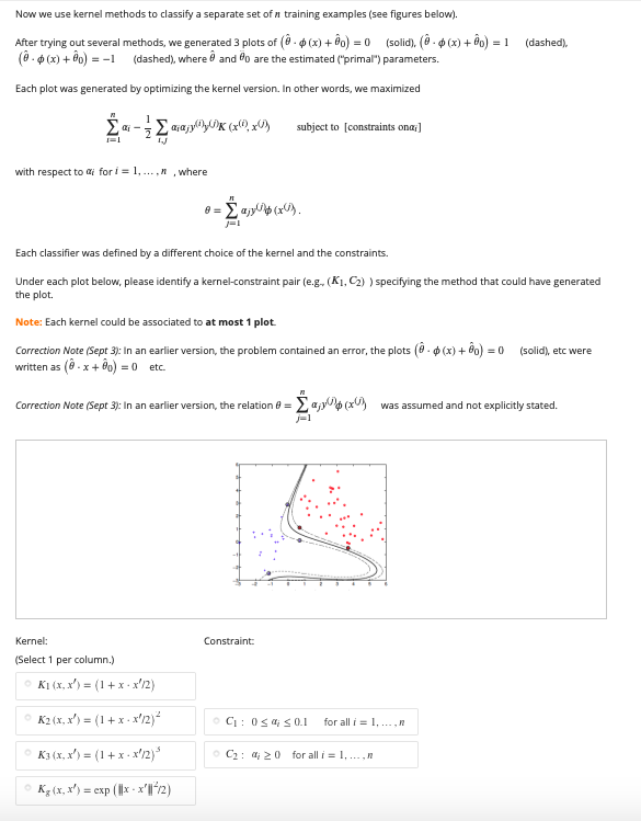 (dashed), Now we use kernel methods to classify a | Chegg.com
