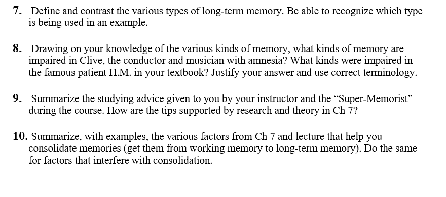 Solved 7. Define and contrast the various types of long-term | Chegg.com