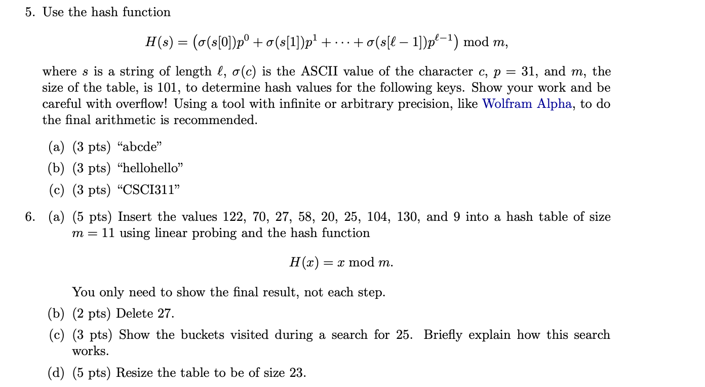 Solved 5 Use The Hash Function H S O S 0 Pº O S 1 P2 Chegg Com