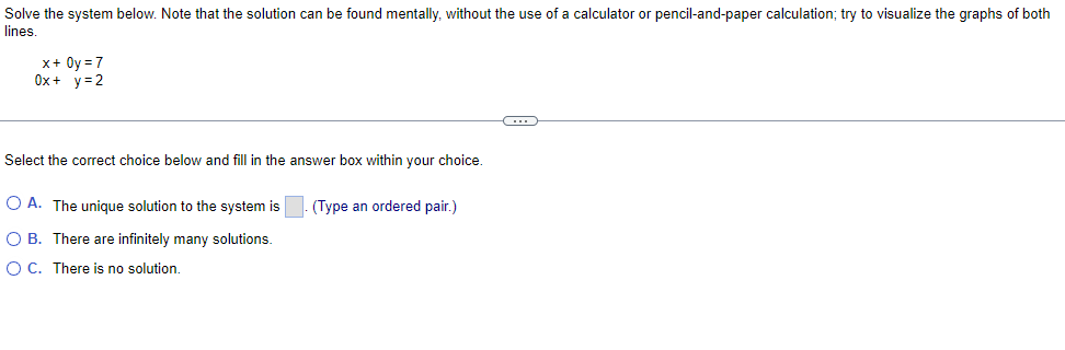 Solved Solve The System Below. Note That The Solution Can Be | Chegg.com