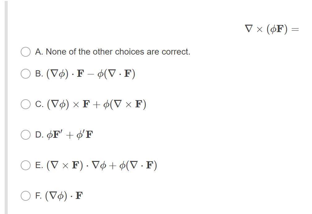 V X F A None Of The Other Choices Are Correct Chegg Com