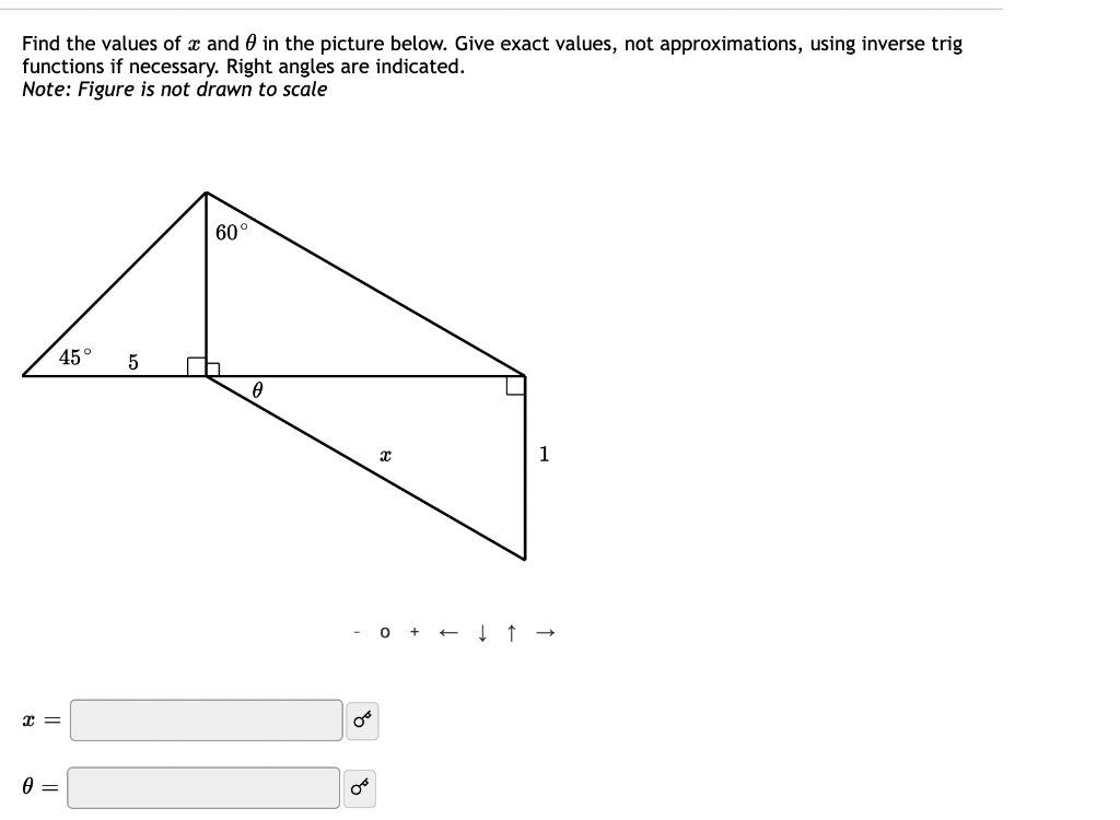Solved Find the values of x and θ in the picture below. Give | Chegg.com