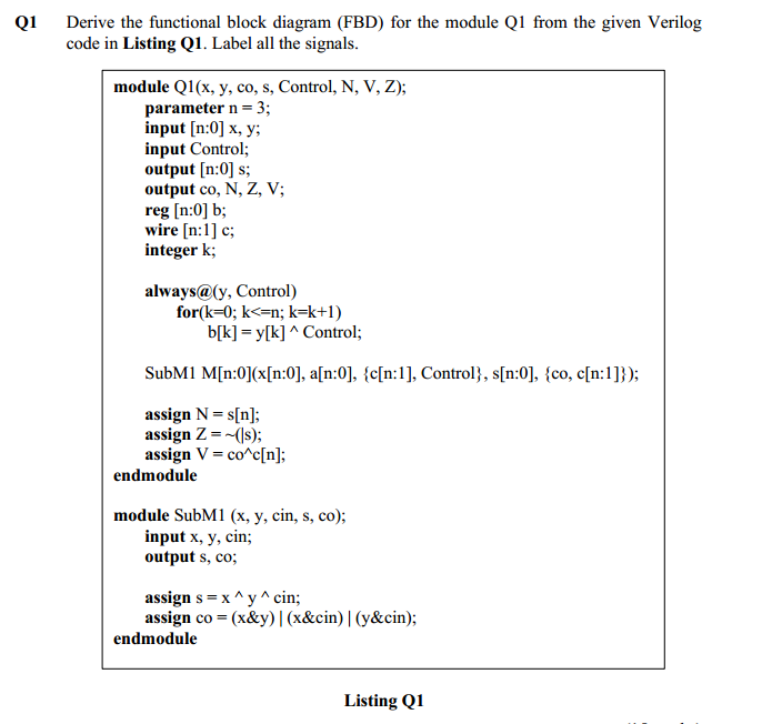 Solved Q1 Derive The Functional Block Diagram Fbd For T Chegg Com