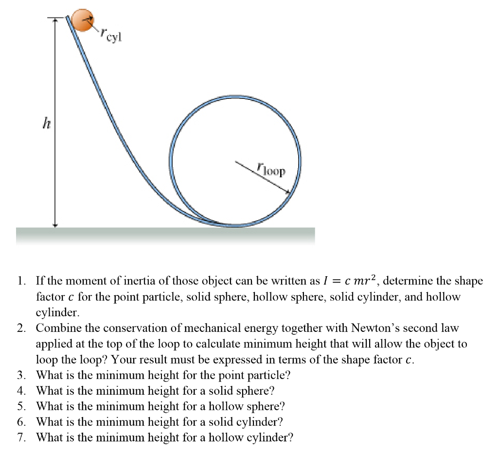 Solved K loop 1. If the moment of inertia of those object | Chegg.com