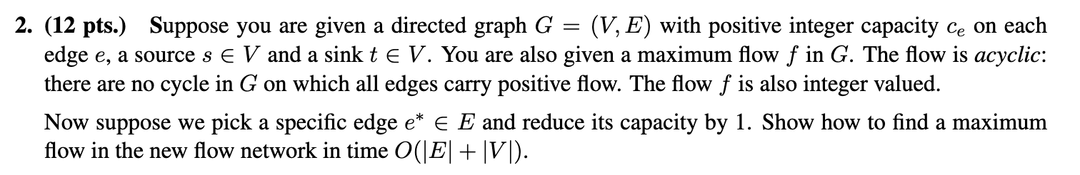Solved 2. (12 pts.) Suppose you are given a directed graph G | Chegg.com