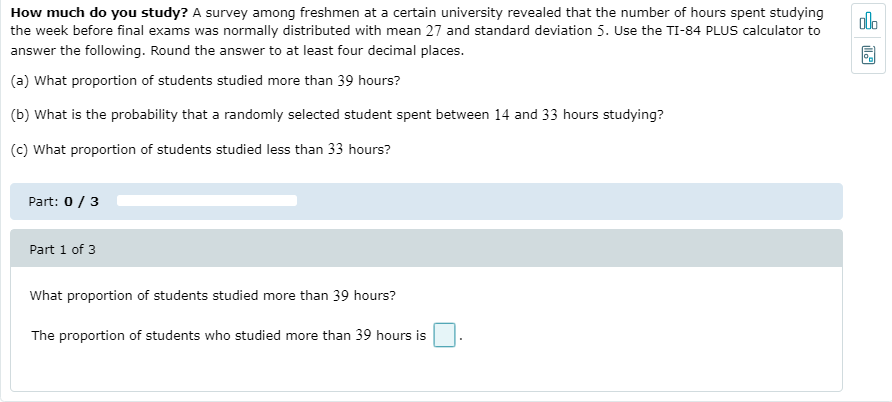 Solved Al. How Much Do You Study? A Survey Among Freshmen At | Chegg.com