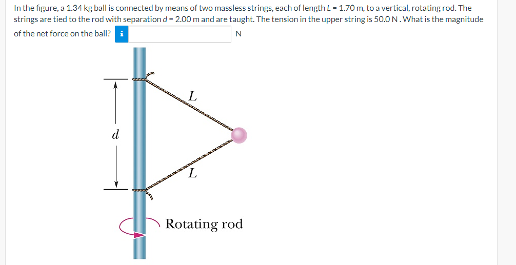 Solved In the figure, a 1.34 kg ball is connected by means