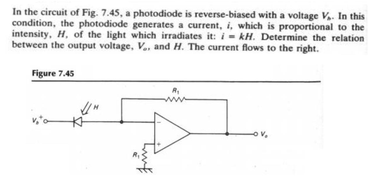 Solved In the circuit of Fig. 7.45, a photodiode is | Chegg.com