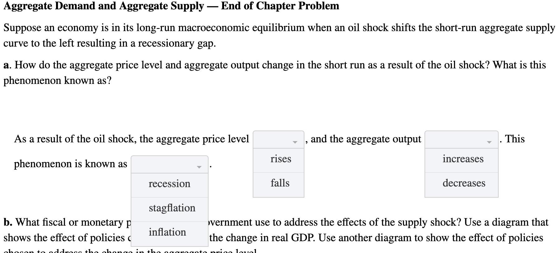 Solved Aggregate Demand and Aggregate Supply - End of | Chegg.com