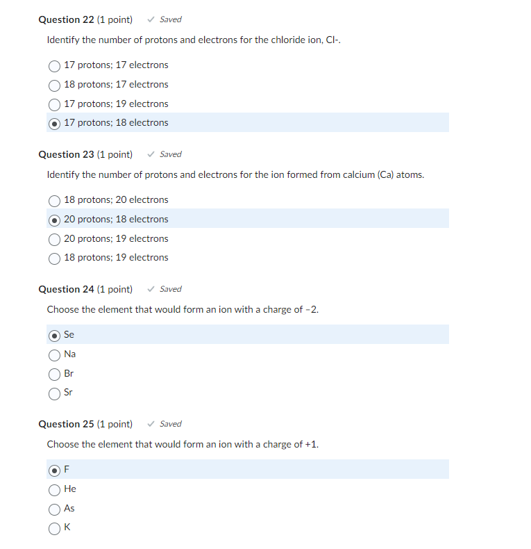 Solved Identify the number of protons and electrons for the | Chegg.com