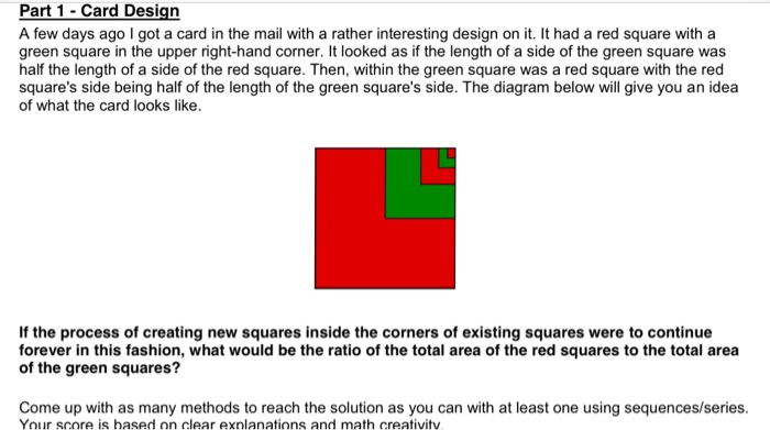 Solved Part 1 Card Design A Few Days Ago I Got A Card In Chegg