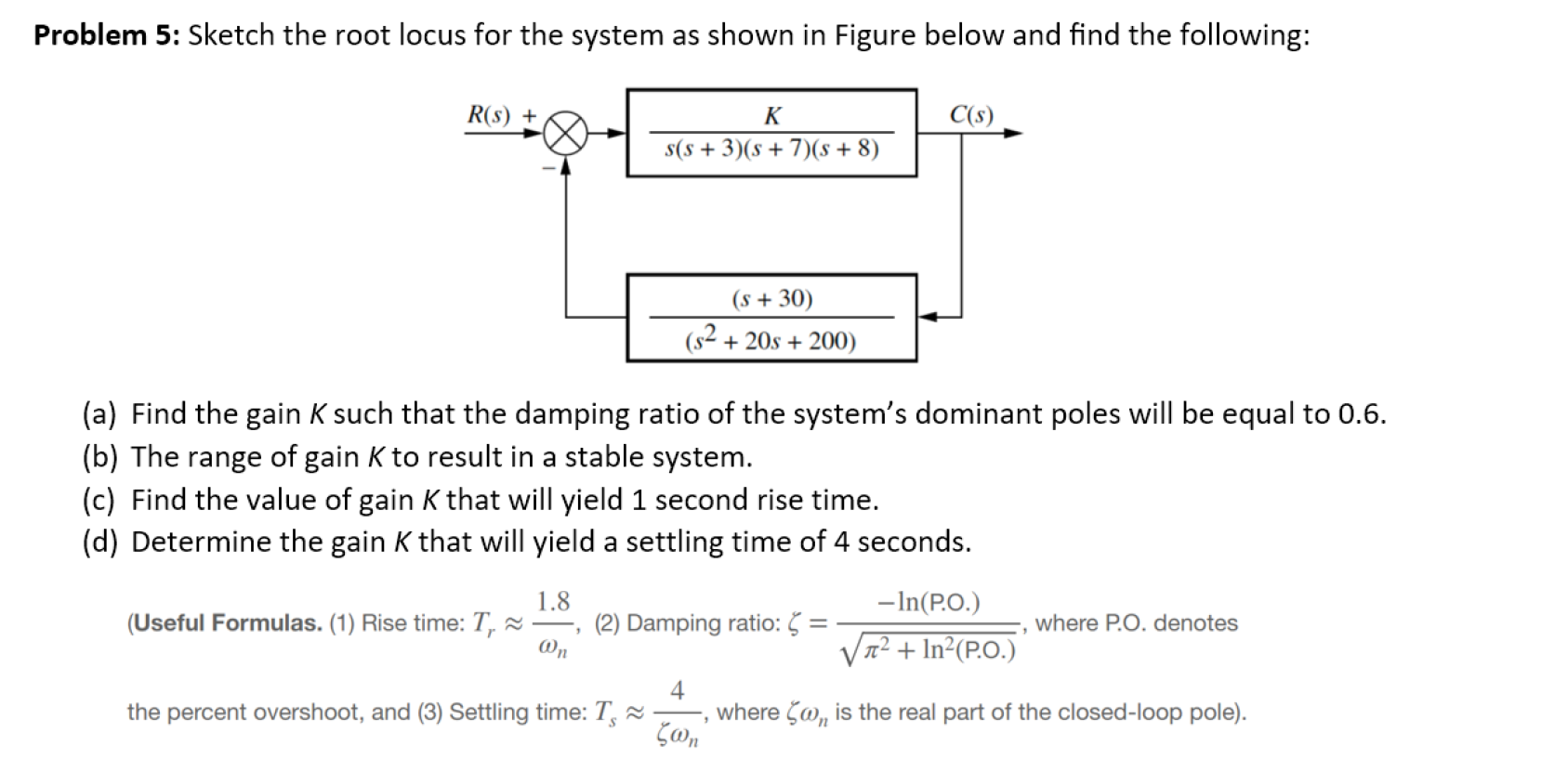 Solved Problem 5: Sketch the root locus for the system as | Chegg.com
