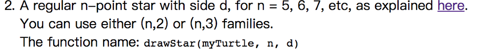 Solved 2. A regular n-point star with side d, for n = 5, 6, | Chegg.com