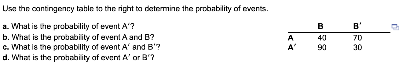 Solved Use The Contingency Table To The Right To Determine 2450