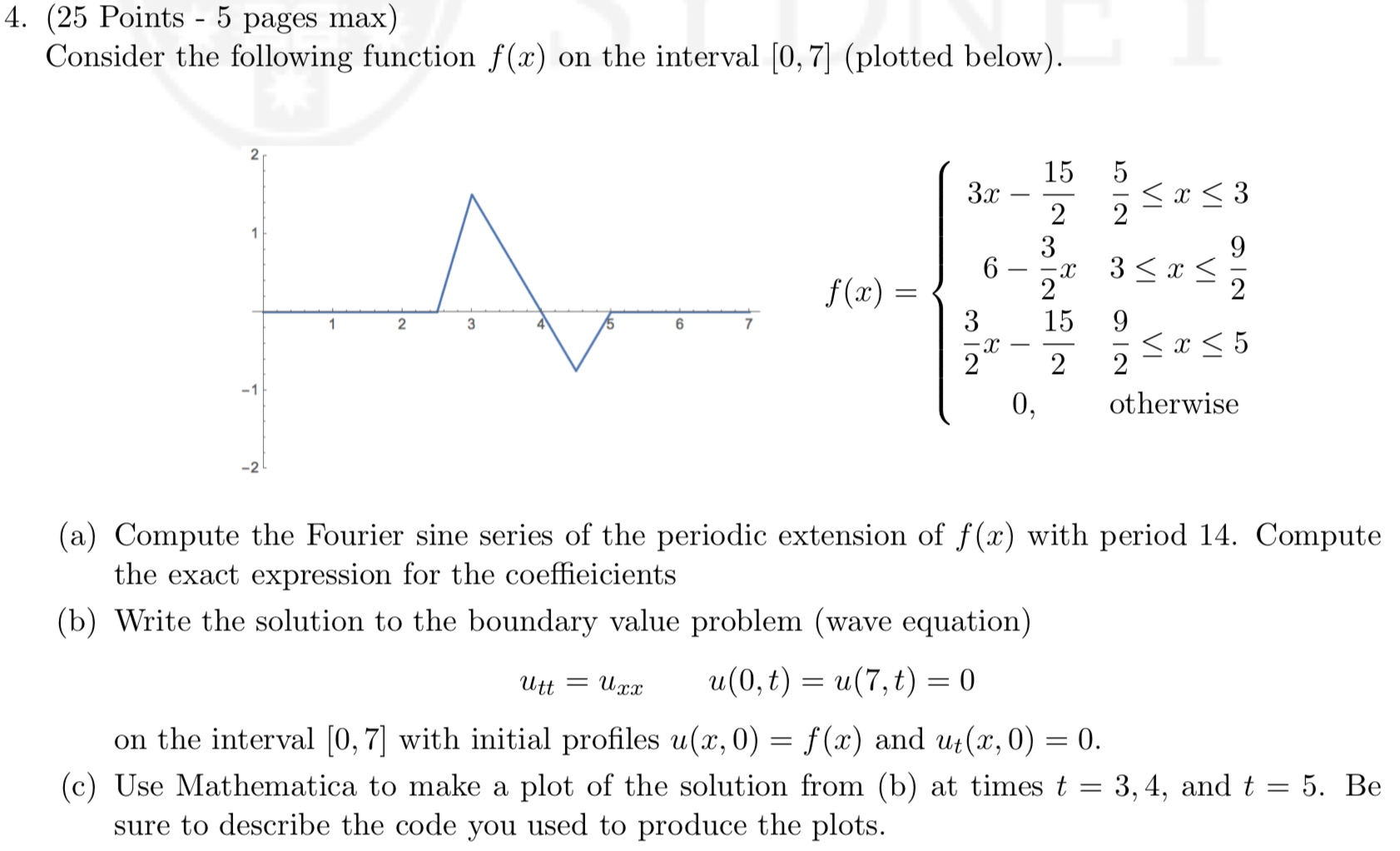Solved 4. (25 Points - 5 pages max) Consider the following | Chegg.com