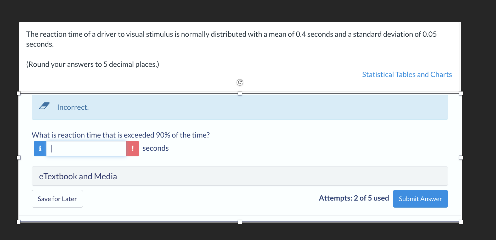 Solved The reaction time of a driver to visual stimulus is | Chegg.com