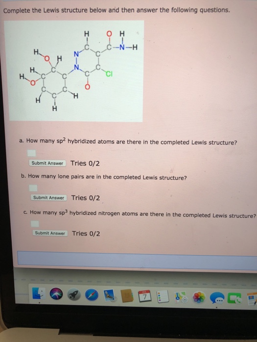 Solved Complete the Lewis structure below and then answer | Chegg.com