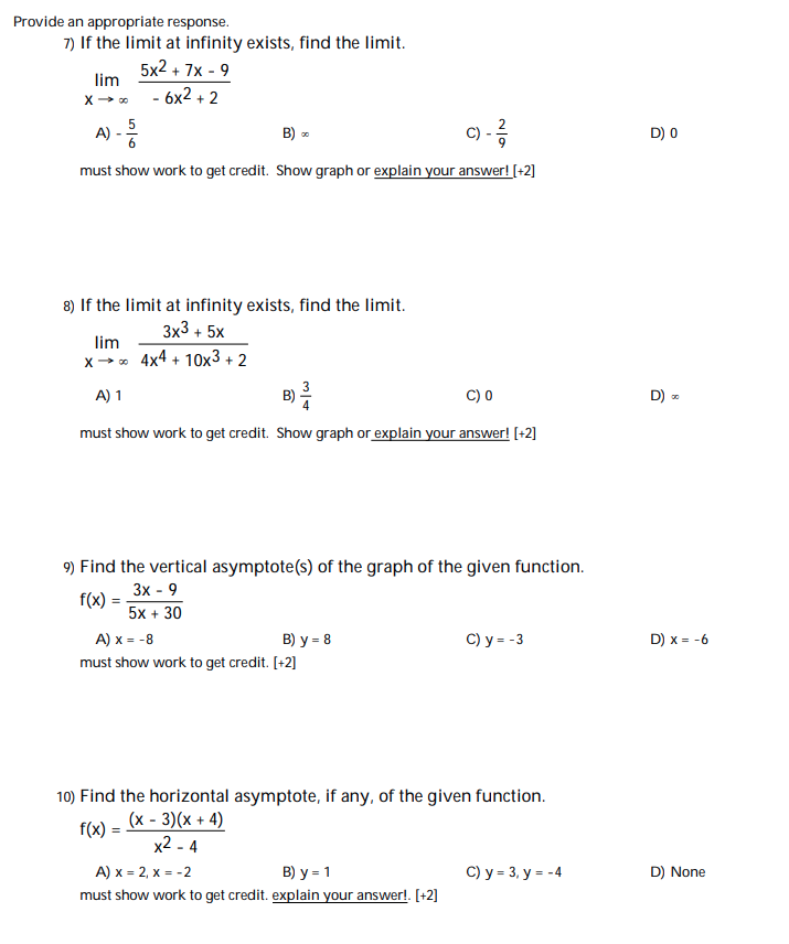 Solved 5) Use the graph to evaluate each limit. a) lim f(x) | Chegg.com