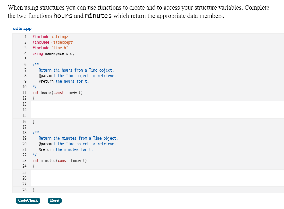Solved When using structures you can use functions to create | Chegg.com