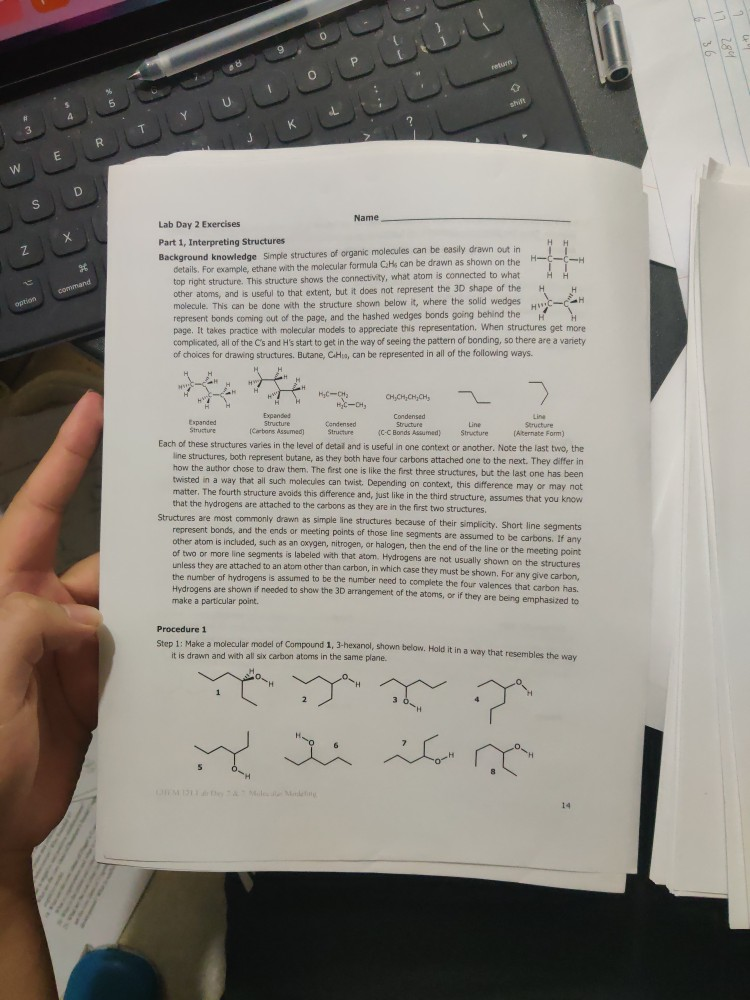 Chem 121 Lab Day3&4 , Molecular Modeling Lab Repor...